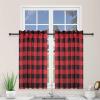 imageSimple Deluxe Buffalo Check Kitchen Tier Curtains Plaid Gingham Small Curtain for Half Cafe Windows 26quot W x 45quot L Black and RedBlack and Red