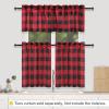 imageSimple Deluxe Buffalo Check Kitchen Tier Curtains Plaid Gingham Small Curtain for Half Cafe Windows 26quot W x 45quot L Black and RedBlack and Red