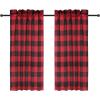 imageSimple Deluxe Buffalo Check Kitchen Tier Curtains Plaid Gingham Small Curtain for Half Cafe Windows 26quot W x 45quot L Black and RedBlack and Red