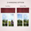 imageSimple Deluxe Buffalo Check Kitchen Tier Curtains Plaid Gingham Small Curtain for Half Cafe Windows 26quot W x 45quot L Black and RedBlack and Red