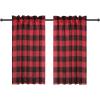 imageSimple Deluxe Buffalo Check Kitchen Tier Curtains Plaid Gingham Small Curtain for Half Cafe Windows 26quot W x 45quot L Black and RedBlack and Red