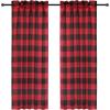 imageSimple Deluxe Buffalo Check Kitchen Tier Curtains Plaid Gingham Small Curtain for Half Cafe Windows 26quot W x 45quot L Black and RedBlack and Red