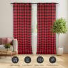 imageSimple Deluxe Buffalo Check Kitchen Tier Curtains Plaid Gingham Small Curtain for Half Cafe Windows 26quot W x 45quot L Black and RedBlack and Red