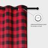 imageSimple Deluxe Buffalo Check Kitchen Tier Curtains Plaid Gingham Small Curtain for Half Cafe Windows 26quot W x 45quot L Black and RedBlack and Red