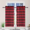 imageSimple Deluxe Buffalo Check Kitchen Tier Curtains Plaid Gingham Small Curtain for Half Cafe Windows 26quot W x 45quot L Black and RedBlack and Red