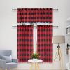 imageSimple Deluxe Buffalo Check Kitchen Tier Curtains Plaid Gingham Small Curtain for Half Cafe Windows 26quot W x 45quot L Black and RedBlack and Red