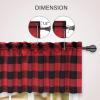 imageSimple Deluxe Buffalo Check Kitchen Tier Curtains Plaid Gingham Small Curtain for Half Cafe Windows 26quot W x 45quot L Black and RedBlack and Red