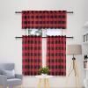 imageSimple Deluxe Buffalo Check Kitchen Tier Curtains Plaid Gingham Small Curtain for Half Cafe Windows 26quot W x 45quot L Black and RedBlack and Red