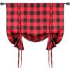 imageSimple Deluxe Buffalo Check Kitchen Tier Curtains Plaid Gingham Small Curtain for Half Cafe Windows 26quot W x 45quot L Black and RedBlack and Red