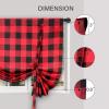 imageSimple Deluxe Buffalo Check Kitchen Tier Curtains Plaid Gingham Small Curtain for Half Cafe Windows 26quot W x 45quot L Black and RedBlack and Red