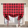 imageSimple Deluxe Buffalo Check Kitchen Tier Curtains Plaid Gingham Small Curtain for Half Cafe Windows 26quot W x 45quot L Black and RedBlack and Red