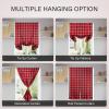imageSimple Deluxe Buffalo Check Kitchen Tier Curtains Plaid Gingham Small Curtain for Half Cafe Windows 26quot W x 45quot L Black and RedBlack and Red