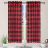 imageSimple Deluxe Buffalo Check Kitchen Tier Curtains Plaid Gingham Small Curtain for Half Cafe Windows 26quot W x 45quot L Black and RedBlack and Red
