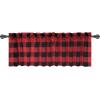 imageSimple Deluxe Buffalo Check Kitchen Tier Curtains Plaid Gingham Small Curtain for Half Cafe Windows 26quot W x 45quot L Black and RedBlack and Red