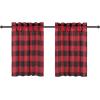 imageSimple Deluxe Buffalo Check Kitchen Tier Curtains Plaid Gingham Small Curtain for Half Cafe Windows 26quot W x 45quot L Black and RedBlack and Red