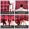 imageSimple Deluxe Buffalo Check Kitchen Tier Curtains Plaid Gingham Small Curtain for Half Cafe Windows 26quot W x 45quot L Black and RedBlack and Red