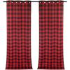 imageSimple Deluxe Buffalo Check Kitchen Tier Curtains Plaid Gingham Small Curtain for Half Cafe Windows 26quot W x 45quot L Black and RedBlack and Red