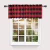 imageSimple Deluxe Buffalo Check Kitchen Tier Curtains Plaid Gingham Small Curtain for Half Cafe Windows 26quot W x 45quot L Black and RedBlack and Red