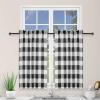 imageSimple Deluxe Buffalo Check Kitchen Tier Curtains Plaid Gingham Small Curtain for Half Cafe Windows 26quot W x 45quot L Black and RedBlack and White