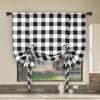 imageSimple Deluxe Buffalo Check Kitchen Tier Curtains Plaid Gingham Small Curtain for Half Cafe Windows 26quot W x 45quot L Black and RedBlack and White