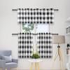 imageSimple Deluxe Buffalo Check Kitchen Tier Curtains Plaid Gingham Small Curtain for Half Cafe Windows 26quot W x 45quot L Black and RedBlack and White