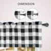 imageSimple Deluxe Buffalo Check Kitchen Tier Curtains Plaid Gingham Small Curtain for Half Cafe Windows 26quot W x 45quot L Black and RedBlack and White