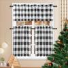 imageSimple Deluxe Buffalo Check Kitchen Tier Curtains Plaid Gingham Small Curtain for Half Cafe Windows 26quot W x 45quot L Black and RedBlack and White