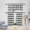imageSimple Deluxe Buffalo Check Kitchen Tier Curtains Plaid Gingham Small Curtain for Half Cafe Windows 26quot W x 45quot L Black and RedBlack and White