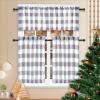 imageSimple Deluxe Buffalo Check Kitchen Tier Curtains Plaid Gingham Small Curtain for Half Cafe Windows 26quot W x 45quot L Black and RedWhite and Gray