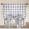 imageSimple Deluxe Buffalo Check Kitchen Tier Curtains Plaid Gingham Small Curtain for Half Cafe Windows 26quot W x 45quot L Black and RedWhite and Gray