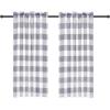 imageSimple Deluxe Buffalo Check Kitchen Tier Curtains Plaid Gingham Small Curtain for Half Cafe Windows 26quot W x 45quot L Black and RedWhite and Gray
