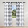 imageSimple Deluxe Buffalo Check Kitchen Tier Curtains Plaid Gingham Small Curtain for Half Cafe Windows 26quot W x 45quot L Black and RedWhite and Gray