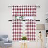 imageSimple Deluxe Buffalo Check Kitchen Tier Curtains Plaid Gingham Small Curtain for Half Cafe Windows 26quot W x 45quot L Black and RedWhite and Red