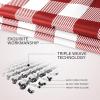 imageSimple Deluxe Buffalo Check Kitchen Tier Curtains Plaid Gingham Small Curtain for Half Cafe Windows 26quot W x 45quot L Black and RedWhite and Red