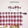 imageSimple Deluxe Buffalo Check Kitchen Tier Curtains Plaid Gingham Small Curtain for Half Cafe Windows 26quot W x 45quot L Black and RedWhite and Red