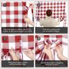 imageSimple Deluxe Buffalo Check Kitchen Tier Curtains Plaid Gingham Small Curtain for Half Cafe Windows 26quot W x 45quot L Black and RedWhite and Red