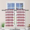 imageSimple Deluxe Buffalo Check Kitchen Tier Curtains Plaid Gingham Small Curtain for Half Cafe Windows 26quot W x 45quot L Black and RedWhite and Red