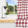 imageSimple Deluxe Buffalo Check Kitchen Tier Curtains Plaid Gingham Small Curtain for Half Cafe Windows 26quot W x 45quot L Black and RedWhite and Red