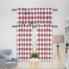 imageSimple Deluxe Buffalo Check Kitchen Tier Curtains Plaid Gingham Small Curtain for Half Cafe Windows 26quot W x 45quot L Black and RedWhite and Red