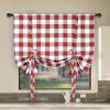imageSimple Deluxe Buffalo Check Kitchen Tier Curtains Plaid Gingham Small Curtain for Half Cafe Windows 26quot W x 45quot L Black and RedWhite and Red