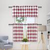 imageSimple Deluxe Buffalo Check Kitchen Tier Curtains Plaid Gingham Small Curtain for Half Cafe Windows 26quot W x 45quot L Black and RedWhite and Red