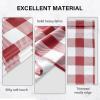 imageSimple Deluxe Buffalo Check Kitchen Tier Curtains Plaid Gingham Small Curtain for Half Cafe Windows 26quot W x 45quot L Black and RedWhite and Red