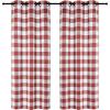 imageSimple Deluxe Buffalo Check Kitchen Tier Curtains Plaid Gingham Small Curtain for Half Cafe Windows 26quot W x 45quot L Black and RedWhite and Red