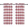 imageSimple Deluxe Buffalo Check Kitchen Tier Curtains Plaid Gingham Small Curtain for Half Cafe Windows 26quot W x 45quot L Black and RedWhite and Red