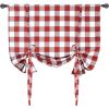 imageSimple Deluxe Buffalo Check Kitchen Tier Curtains Plaid Gingham Small Curtain for Half Cafe Windows 26quot W x 45quot L Black and RedWhite and Red