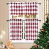 imageSimple Deluxe Buffalo Check Kitchen Tier Curtains Plaid Gingham Small Curtain for Half Cafe Windows 26quot W x 45quot L Black and RedWhite and Red