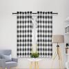 imageSimple Deluxe Buffalo Check Kitchen Tier Curtains Plaid Gingham Small Curtain for Half Cafe Windows 26quot W x 45quot L Black and White