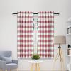 imageSimple Deluxe Buffalo Check Kitchen Tier Curtains Plaid Gingham Small Curtain for Half Cafe Windows 26quot W x 45quot L White and Red