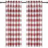 imageSimple Deluxe Buffalo Check Kitchen Tier Curtains Plaid Gingham Small Curtain for Half Cafe Windows 26quot W x 45quot L White and Red