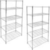 imageSimple Deluxe Heavy Duty 4Shelf Shelving with Wheels 3543quot D x 1772quot W x 6102quot H Adjustable Steel Organizer Wire Rack 1000 Lb Capacity ChromeChrome